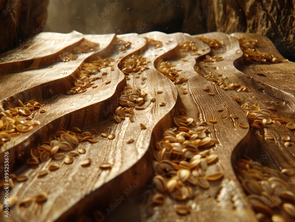 Aufkleber abstract wood grain pattern with intricate details and scattered grains, creating a unique and textu