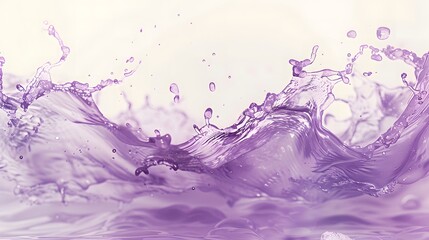 Purple water splash on white background.