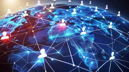 Obraz premium Connecting people globally social networking and online communities for global communication