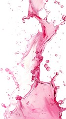 Pink Water Splash on White Background