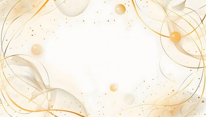 Golden Rectangle Frame with Simple Art Deco Style on White Background

