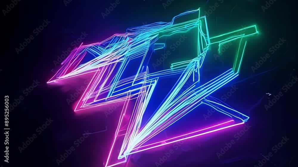 Aufkleber the black background is transformed into a canvas for neon art with each line creating its own uniqu