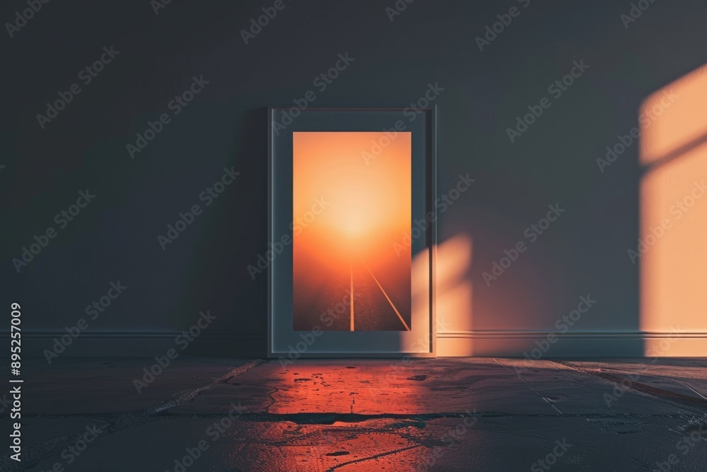 Aufkleber a standard room with a door and a window, ideal for interior design or architecture projects