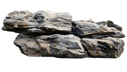 Earth-toned rock podium with a white background for showcasing products or decorations.

