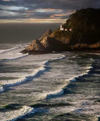 Fotobehang Heceta Head lighthouse on the southern Oregon coast near Florence. © Bob