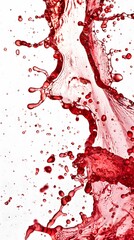 Red Water Splashing on White Background