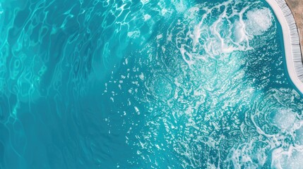 Fototapeta premium Blue Water Surface in a Spa, Top View