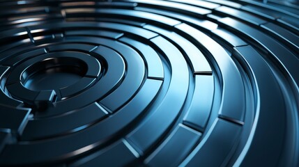 Futuristic metallic patterns arranged in a symmetrical design, with glowing highlights