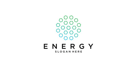 Simple energy logo design with modern style premium vector