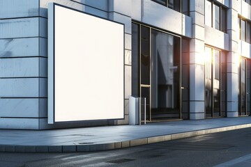 Fototapeta premium A blank billboard on the side of a building with no advertisements or signs