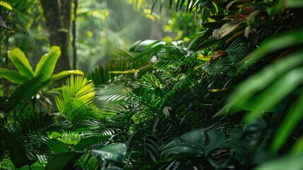 Untouched plant life in the Brazilian jungle