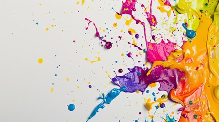 Fototapeta premium Philosophical Non-representational Random color splashes on a white surface