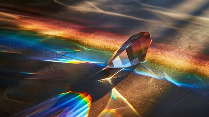 Philosophical Phenomenology A colorful prism casting rainbows on a dark surface