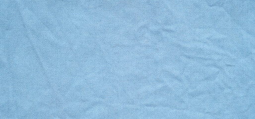 Obraz premium Blue cotton fabric texture background, Wrinkle surface textile, wallpaper, banner