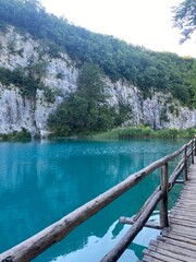 wooden bridge in the lake