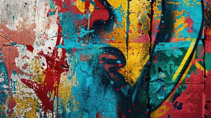 A graffiti-covered wall with a fire hydrant in front