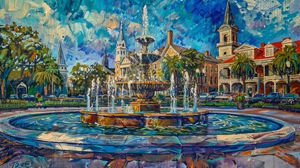 Beautiful view of Jackson Square in New Orleans, Louisiana.