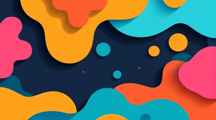 Dynamic and contemporary abstract backdrop with lively intersecting shapes, evoking depth and motion