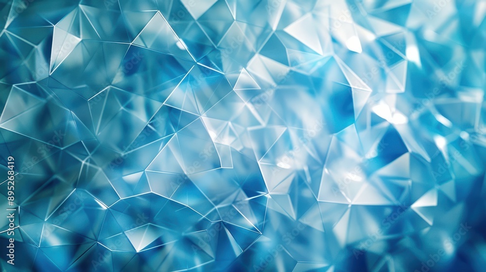 Poster abstract background featuring a pattern of blue diamond shapes, creating a sparkling and luxurious d