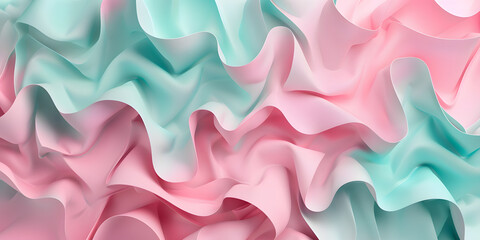Obraz premium abstract wavy 3D background in pink and green colors. mint color. matte texture