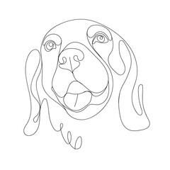 One Line Dog Portrait, Beautiful Pet Portrait for Wall Decoration, Best Friends Drawing, Hand Drawn Dog Sketch, Cute Friend Drawing