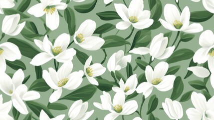 The beauty of the white snowdrop flowers combined with the fresh green leaves makes this backdrop full of softness and charm.