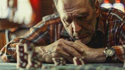 A person engrossed in a game of strategy and skill