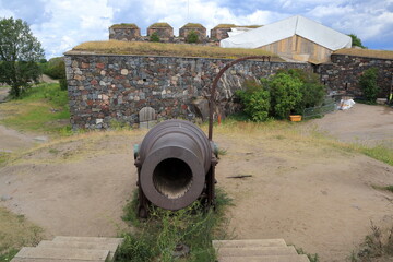 Old fortress cannon at Sveaborg, Suomenlinna, Helsinki, Finland.