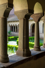 Historic Cloister Columns in Strasbourg Église Courtyard