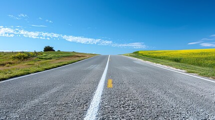 Naklejka premium Freeway traversing varied terrain with a clear path, Freeway, Terrain, Path