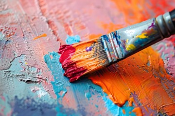 Obraz premium Paintbrush and Colorful Palette