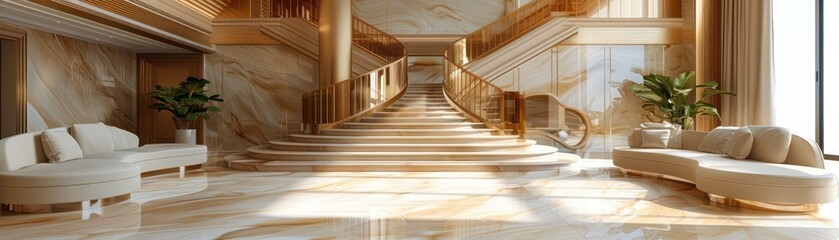 Obraz premium Luxurious Interior Design Expertly Crafted Spaces for Modern Living, Print Advertisement for Upscale Interior Design Services