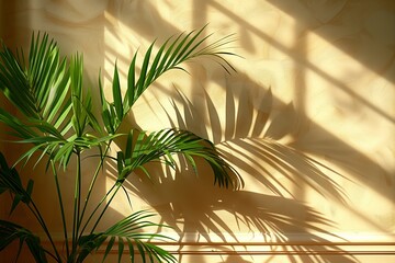 Serene Summer Interior with Plant Shadows