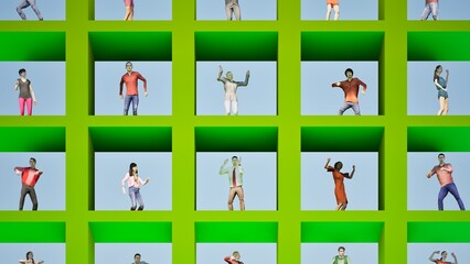 structure people dancing sky day silhouette grid