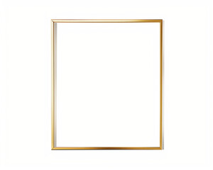 Obraz premium thin square frame of gold, slightly asymmetrical, minimal style, white bg
