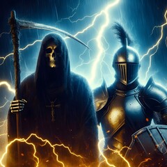 Yellow-Tinted Rainstorm Sets Stage for Knight vs Grim Reaper
