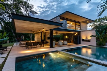 Modern House with Swimming Pool and Garden