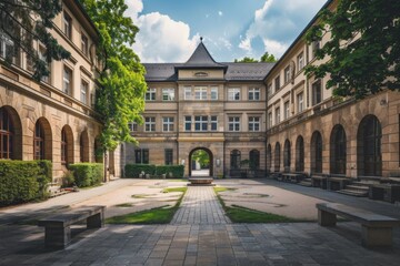 Obraz premium Exterior of a university in Europe