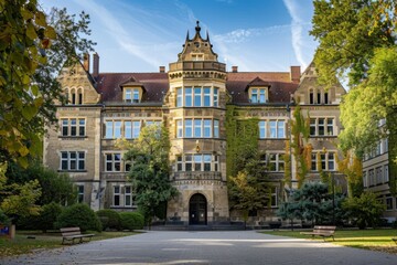 Fototapeta premium Exterior of a university in Europe
