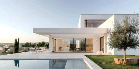 Minimalist Modern House with Swimming Pool and Patio