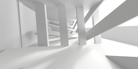 Obraz premium White elegant empty space. White wall room background. Abstract interior