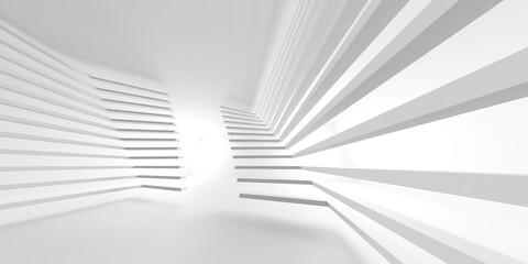 Abstract light corridor interior. Futuristic architecture background