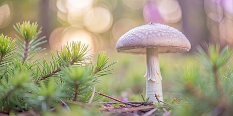 Milk Cap fungus growing in pine forest in Denmark during autumn, Milk Cap, Lactarius, fungus, pine forest, Denmark, autumn, nature