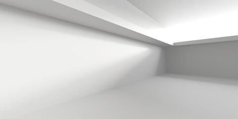 White elegant empty space.  White wall room background. Abstract interior