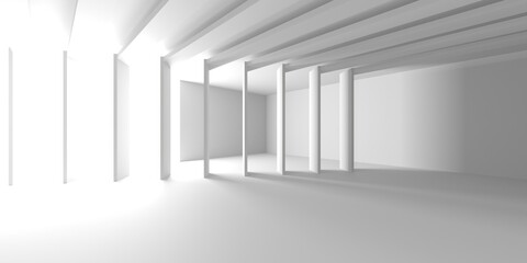 Fototapeta premium Abstract white room with light. Simple design. Architecture interior