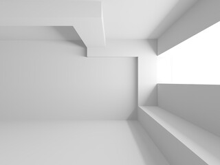 White modern space architectural background. Futuristic design