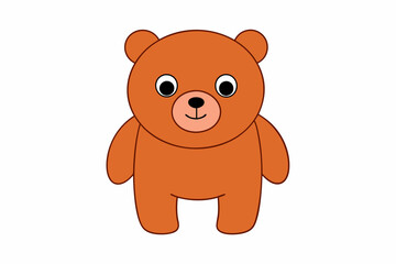 Funny Bear Vector Illustration with White Background Cartoons, Clipart And Line Art Design, Funny Bear vector illustration with white background, perfect for cartoons, clipart, and line art.