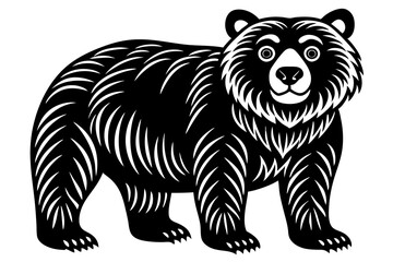 Funny Bear Vector Illustration with White Background Cartoons, Clipart And Line Art Design, Funny Bear vector illustration with white background, perfect for cartoons, clipart, and line art.