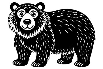 Funny Bear Vector Illustration with White Background Cartoons, Clipart And Line Art Design, Funny Bear vector illustration with white background, perfect for cartoons, clipart, and line art.