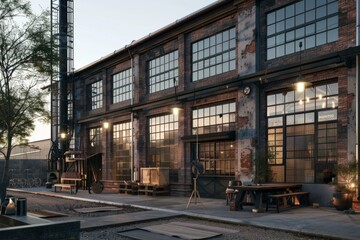 Obraz premium Exterior of a Industrial style house